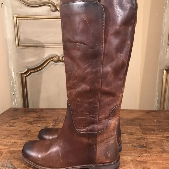 FRYE PAIGE Over The Knee Equestrian Campus Women's Boots Slip On Size 6 B Brown - Picture 2 of 8